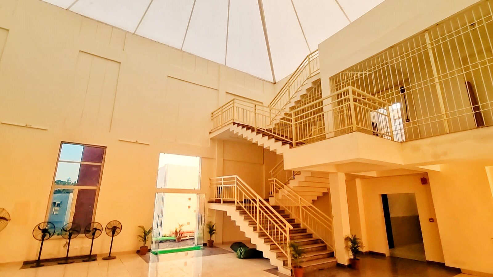 Bright central atrium inside Rekindle Wellness
